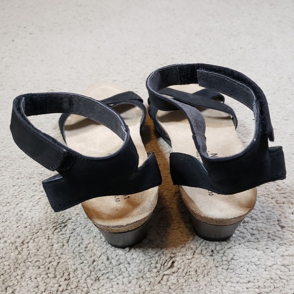 Naot Sandals Womens 41 (10 / 10.5) Casual Open Toe Wedge Slingback Black Leather - Picture 5 of 9